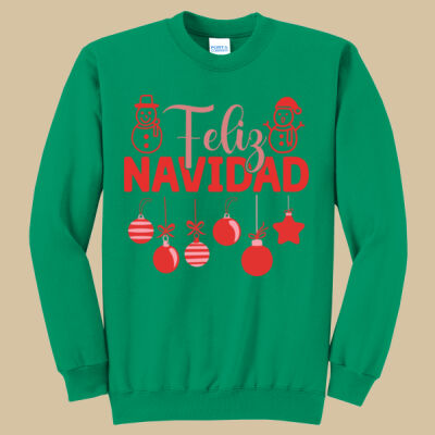 Adult Crewneck - Winter Holidays - Feliz Festive - Red Thumbnail