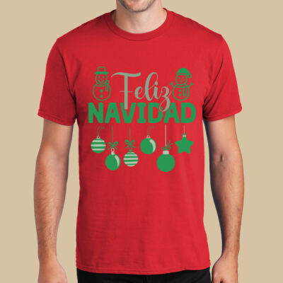 Adult T-Shirt - Winter Holidays - Feliz Festive - Green Thumbnail