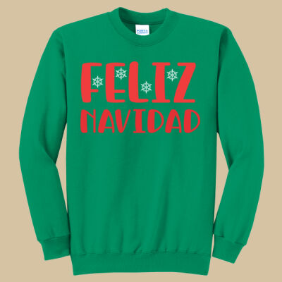 Adult Crewneck - Winter Holidays - Feliz Navidad - Red Thumbnail