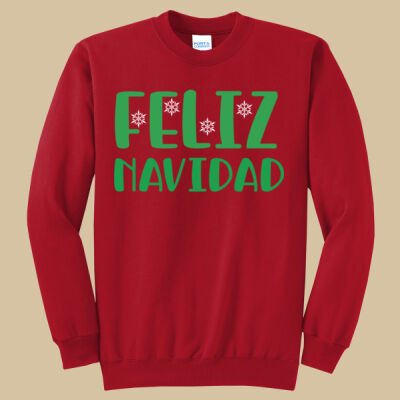 Adult Crewneck - Winter Holidays - Feliz Navidad - Green Thumbnail