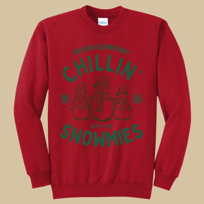 Adult Crewneck - Winter Holidays - Chillin' - Green Thumbnail