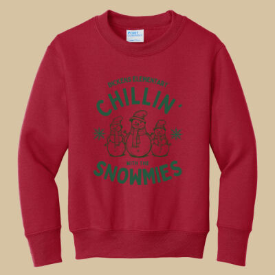 Youth Crewneck - Winter Holidays - Chillin' - Green Thumbnail
