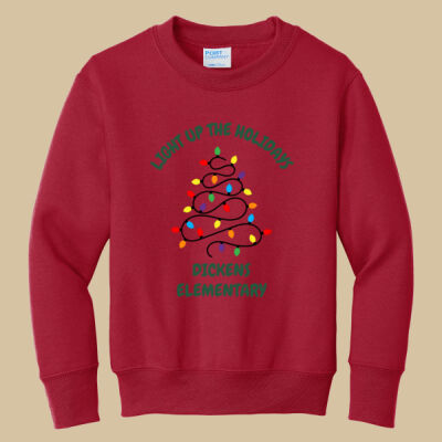 Youth Crewneck - Winter Holidays - Light Up - Green Thumbnail