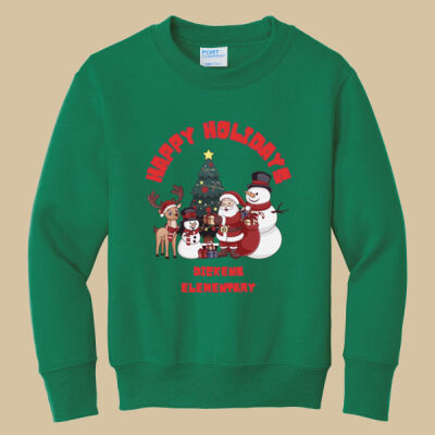 Youth Crewneck - Winter Holidays - Happy Holidays - Red Thumbnail