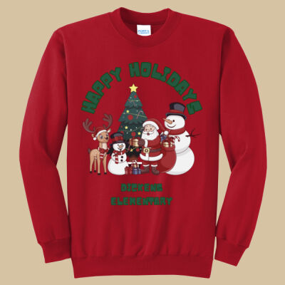 Adult Crewneck - Winter Holidays - Happy Holidays - Green Thumbnail