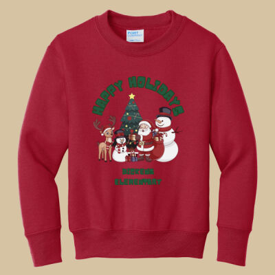 Youth Crewneck - Winter Holidays - Happy Holidays - Green Thumbnail