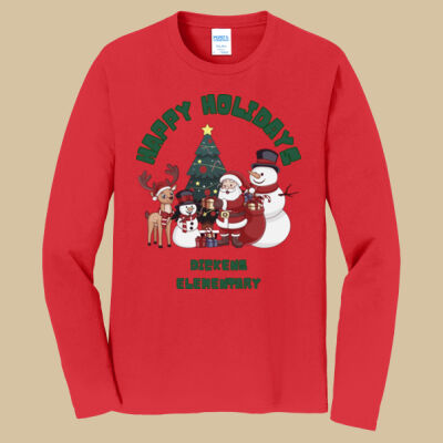 Adult Long Sleeve Shirt - Winter Holidays - Happy Holidays - Green Thumbnail