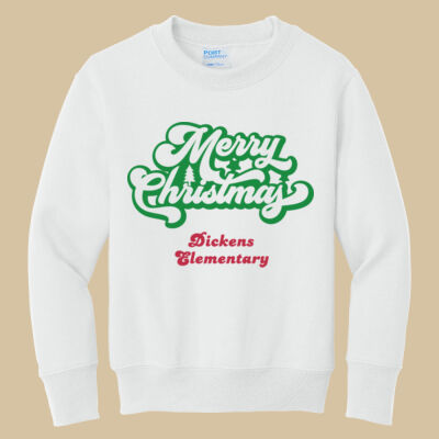 Youth Crewneck - Winter Holidays - Merry Christmas - Green & Red Thumbnail
