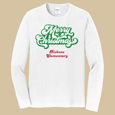 Adult Long Sleeve Shirt - Winter Holidays - Merry Christmas - Green & Red Thumbnail