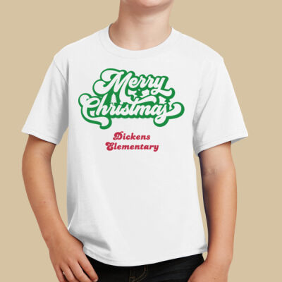 Youth T-Shirt - Winter Holidays - Merry Christmas - Green & Red Thumbnail