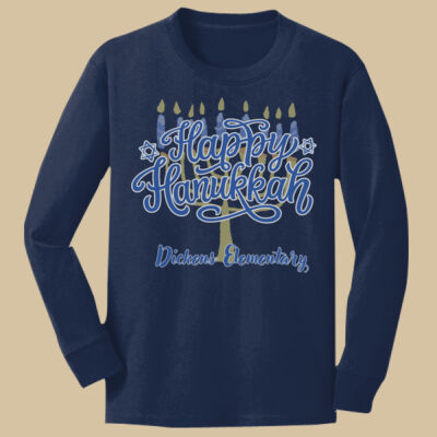 Youth Long Sleeve Shirt - Winter Holidays - Happy Hanukkah Thumbnail