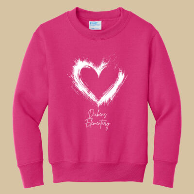 Youth Crewneck - Spring Holidays - Valentine's Heart Thumbnail