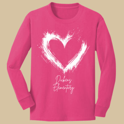 Youth Long Sleeve Shirt - Spring Holidays - Valentine's Heart Thumbnail